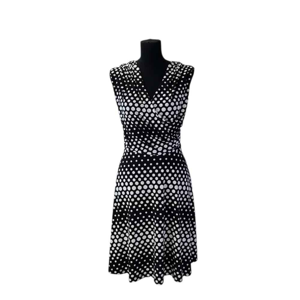 Alyx Limited Polka Dot Dress Black White Fit & Flare Sleeveless Dress Women's L